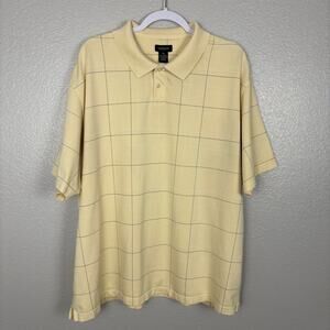 Van Heusen Men’s XXL Yellow Cotton Blend Polo Collared Short Sleeve T-Shirt